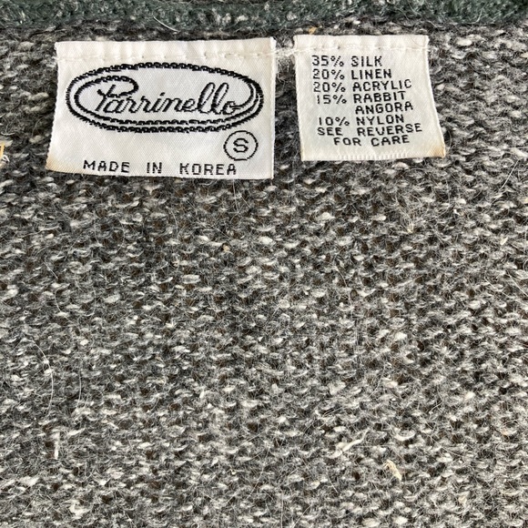 Parrinello Vintage 1980s Wrap Sweater Silk Angora Blend Gray Size Small - Picture 10 of 10
